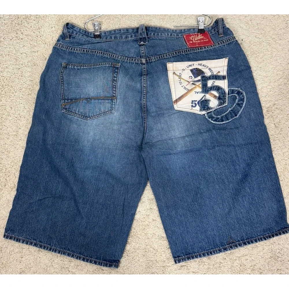 VTG G-Unit Denim Jean Shorts Jorts Men's 40 Wide Leg Baggy Streetwear Hip Hop‎